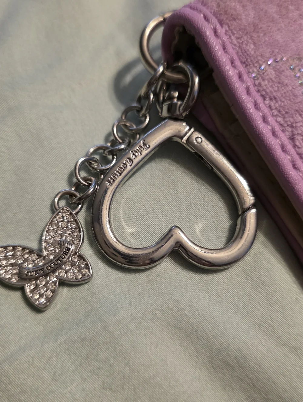 Juicy Couture Wing It Card Key/holder Case Key Fob - Violet Tulle